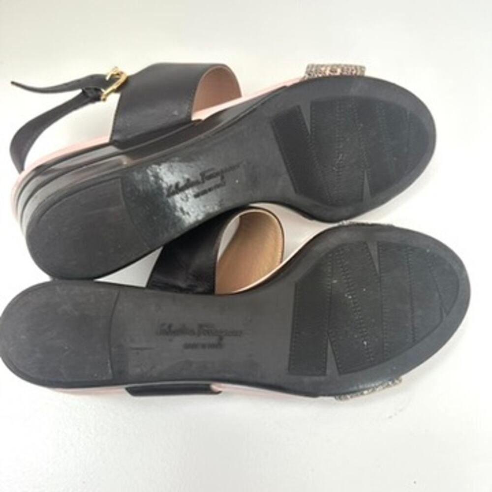 My Ferragamo Sandals Black Leather Python Print S… - image 8